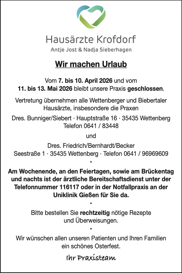 Hausaerzte_Krofdorf_Praxisurlaub_KW13