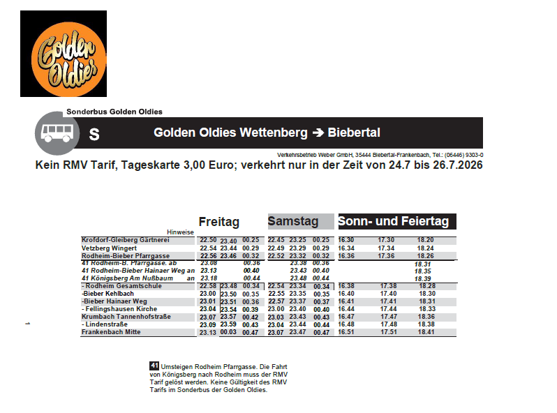 Bild 2 Mit öffentlichen Verkehrsmitteln zu Golden Oldies